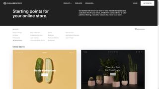 Squarespace's template selection for online stores