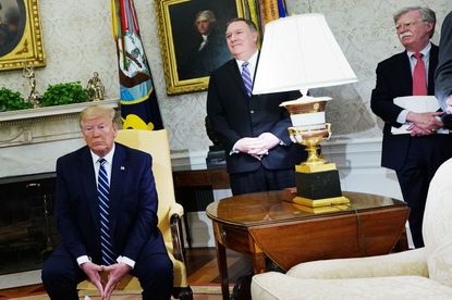 President Trump, Secretary of State Mike Pompeo, and National Security Adviser John Bolton