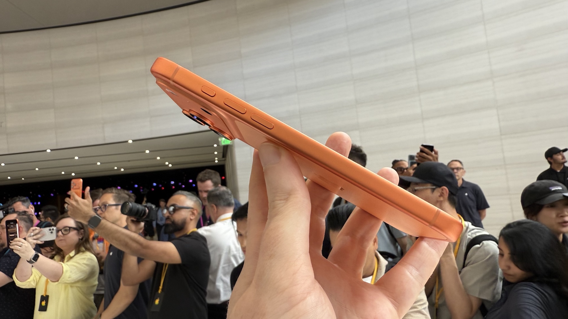 Images of the product launch for iPhone 17 at Apple&#039;s HQ in Cupertino