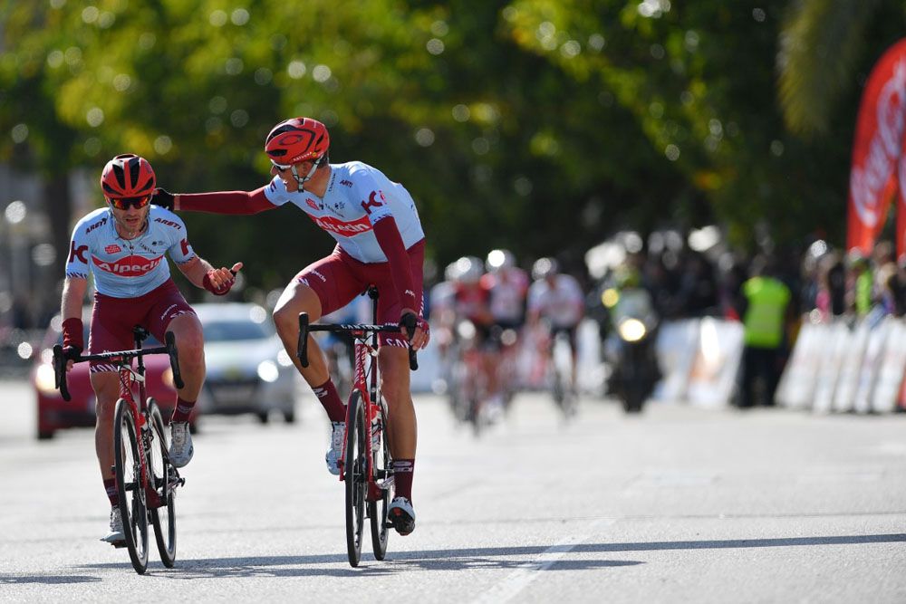 Katusha Alpecin enjoying their win at the Trofeo Palma