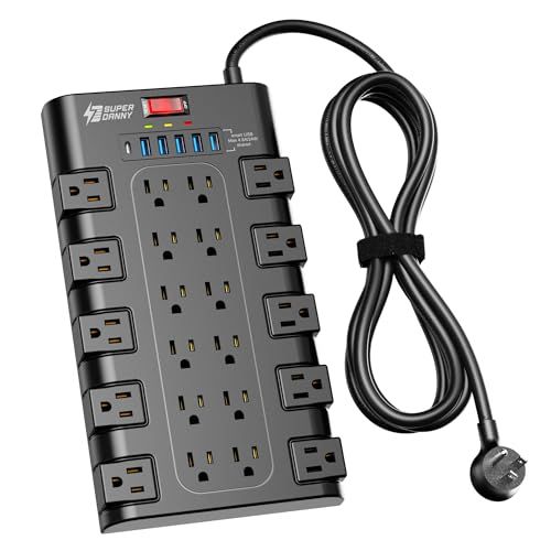 Power Strip Surge Protector | 22 AC | 6 USB ports