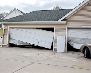 garage doors damaged by hurricane