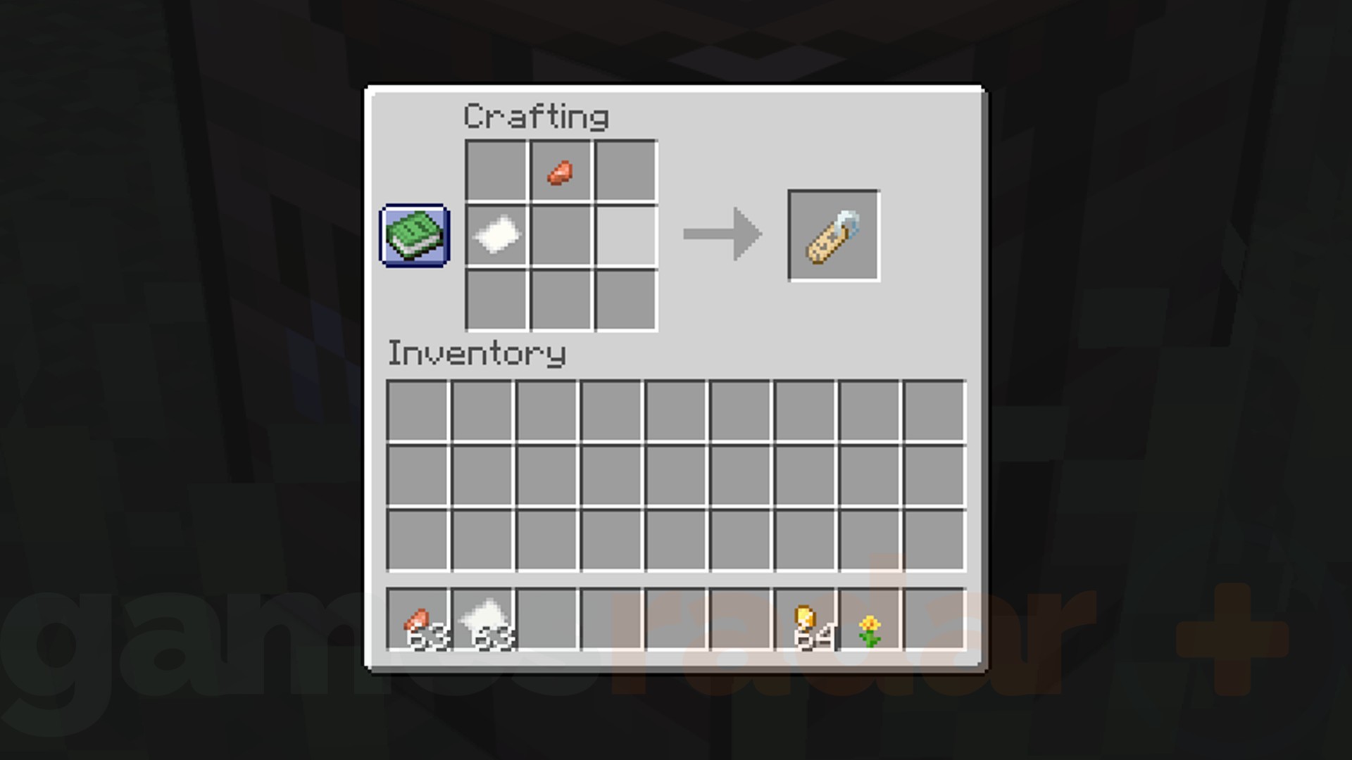 The crafting recipe for the Name Tag, added at the next Minecraft update release date