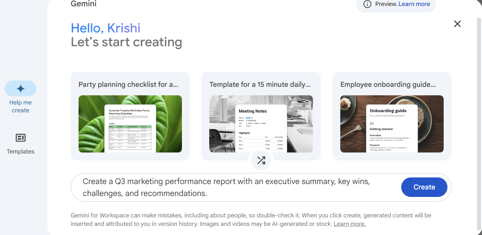 How to use Gemini to turn rough Google Docs notes into a polished report