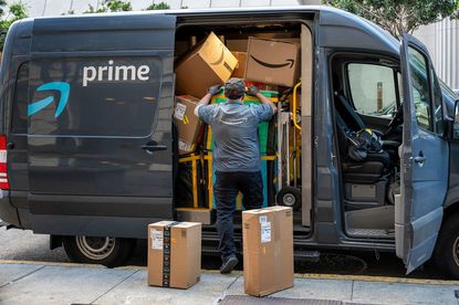 Amazon truck overflows on Cyber Monday