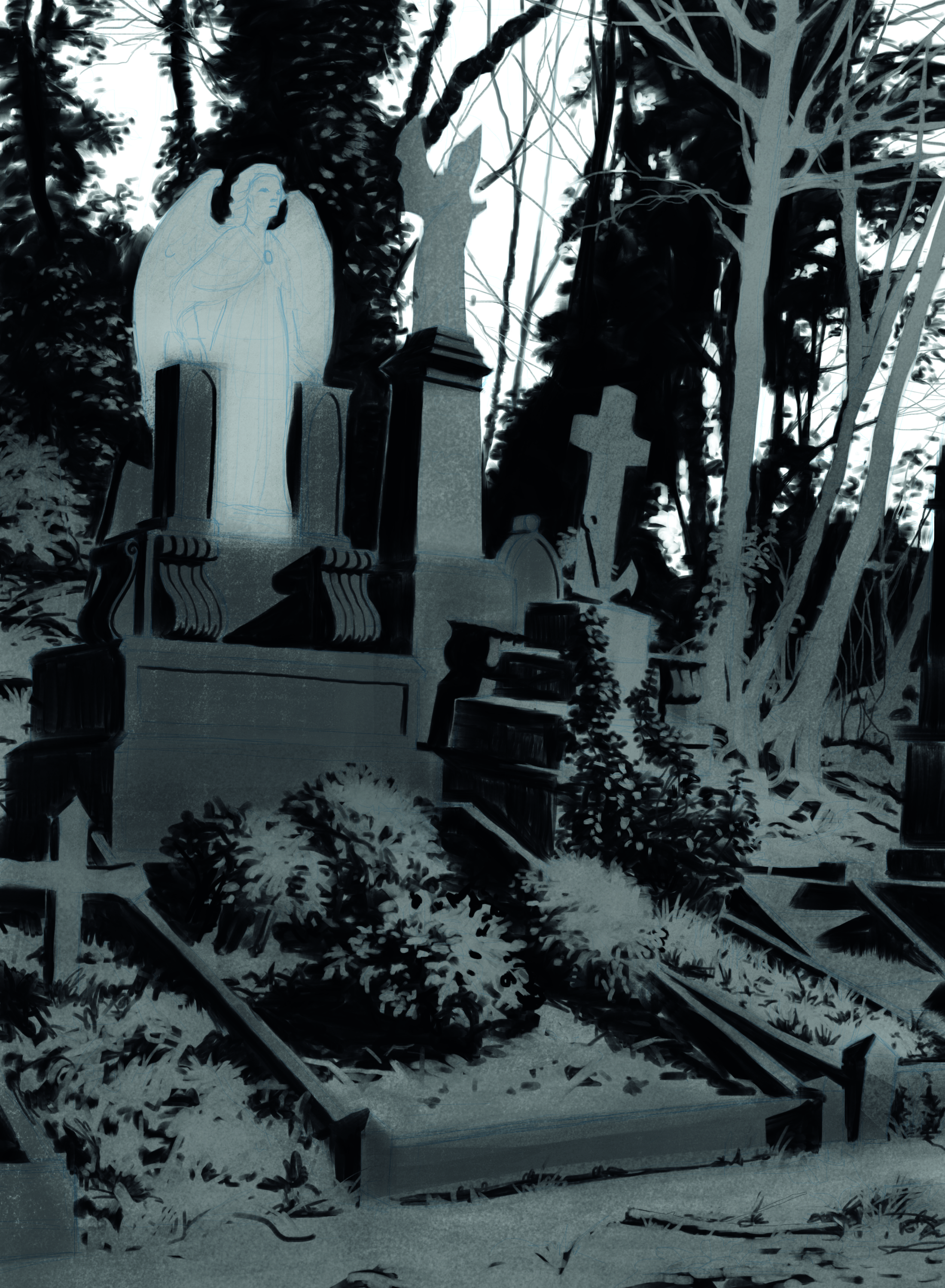 Karlsimon visits Highgate Cemetery to show how comic book techniques can be applied to digital tablet painting