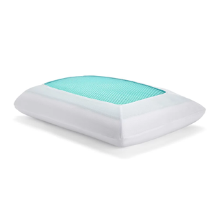 A white pillow with a gel cooling layer
