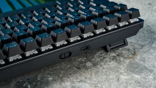 A black Asus ROG Strix Scope II 96 Wireless gaming keyboard