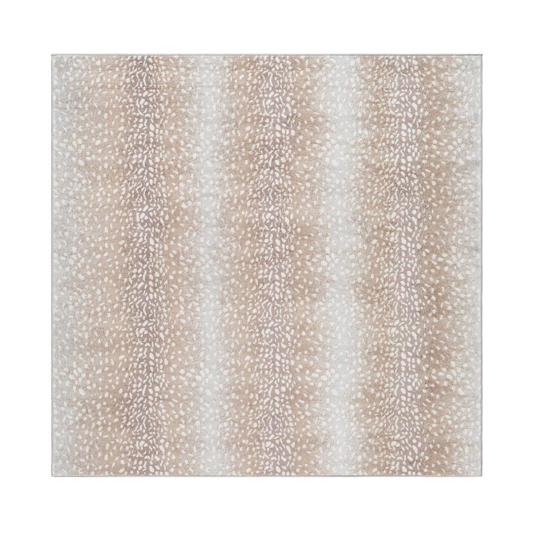 Livabliss Pablo Antelope Print Area Rug, 6&#039;7&amp;quot; Square, Camel/light Gray