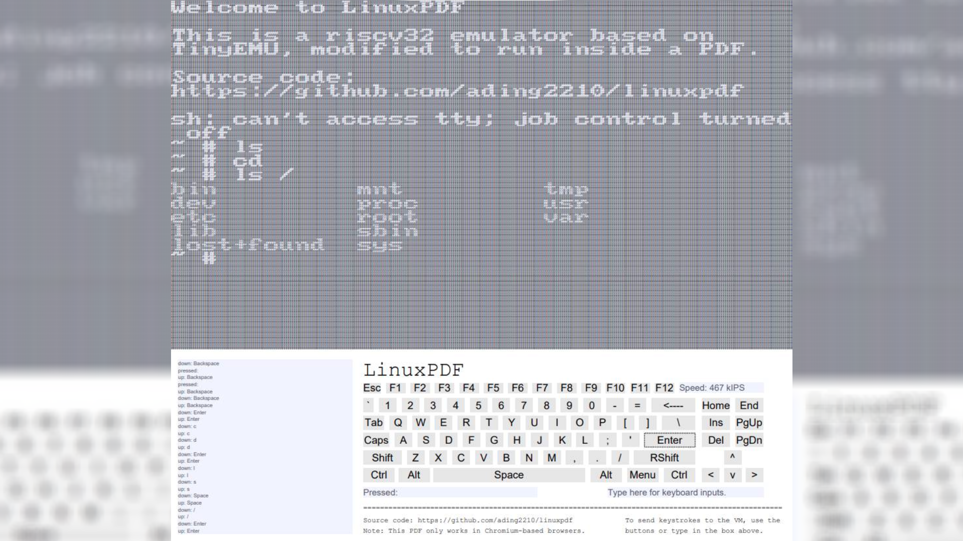 Here’s Linux running inside a PDF, running inside a browser, running on a Windows PC