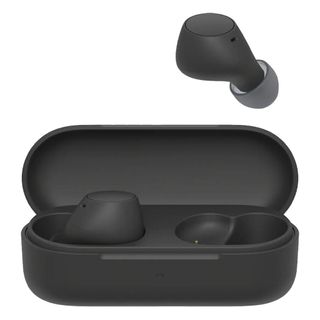 black Sony WF-C510 Truly Wireless Earbuds on white background