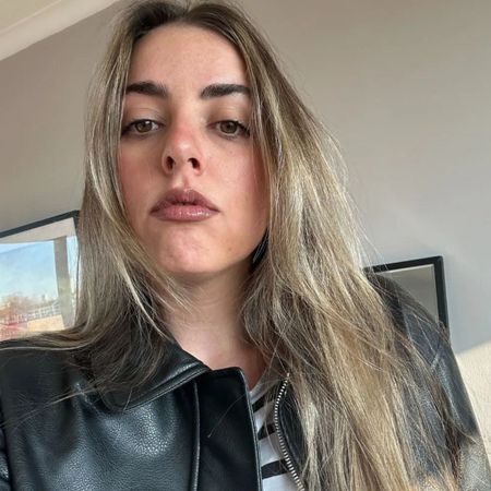 Beauty director Shannon Lawlor testing the Merit lip liner