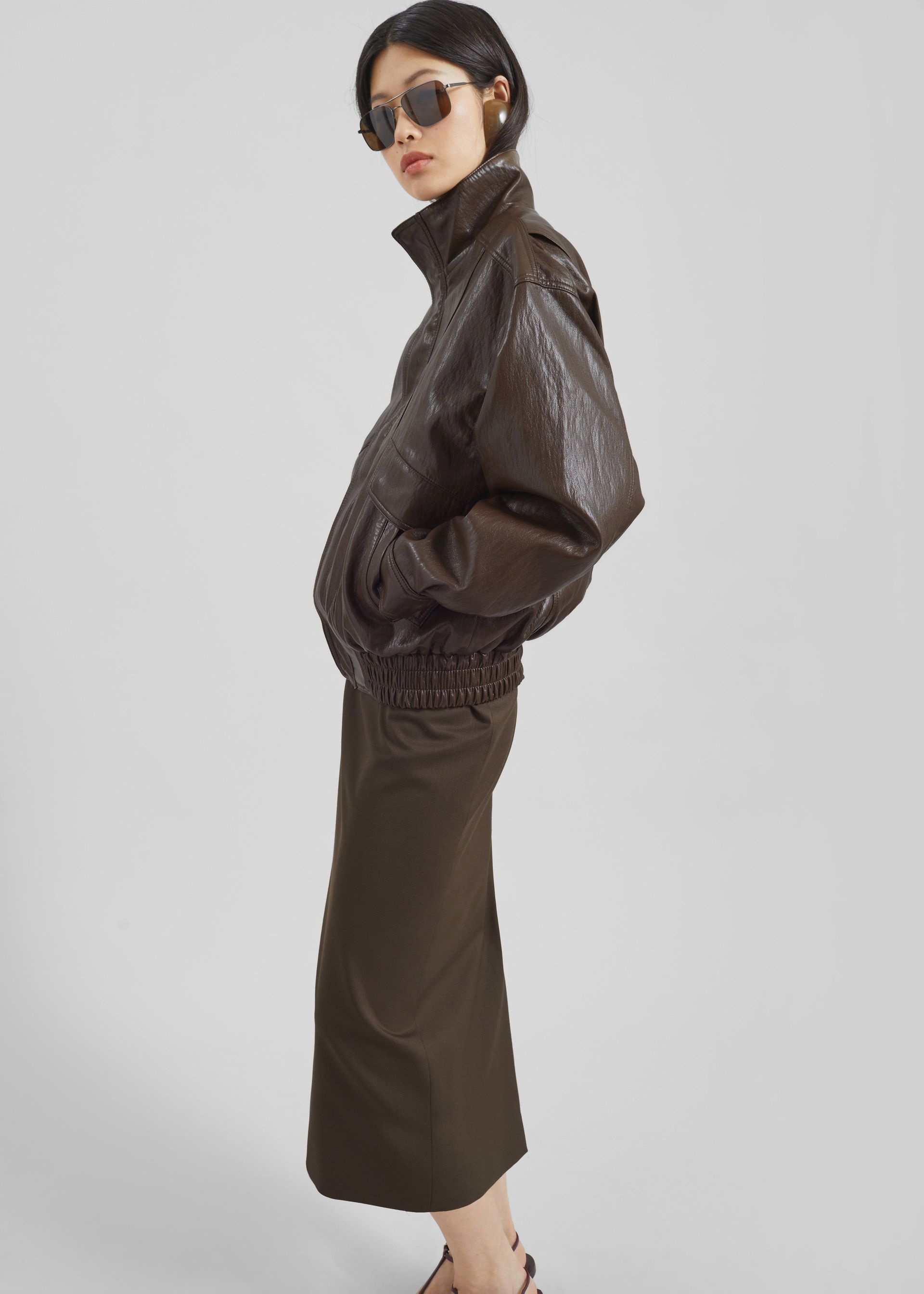 Burland Faux Leather Jacket - Brown