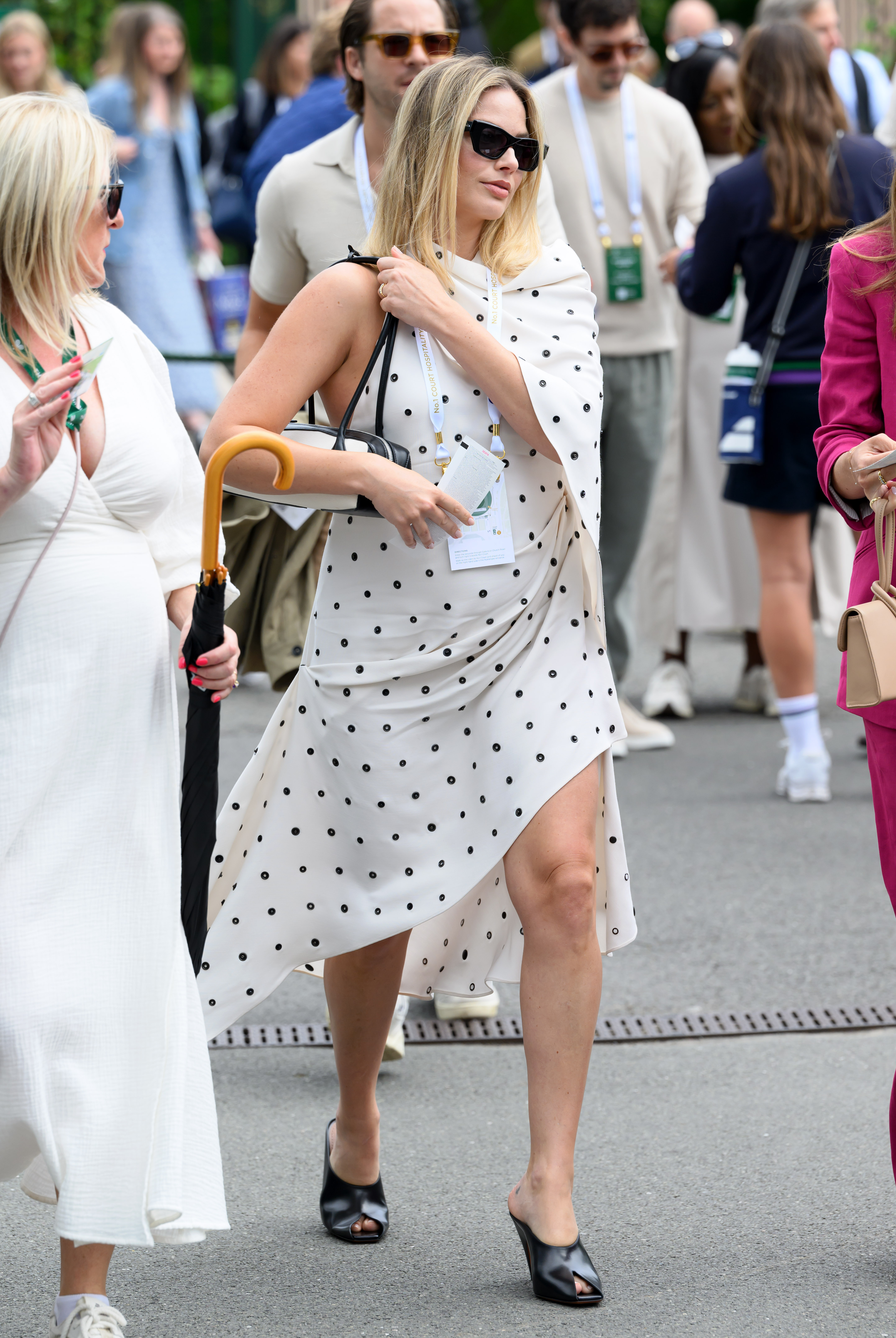 An image of Margot Robbie, one of the best-dressed celebrities at Wimbledon, in 2024.