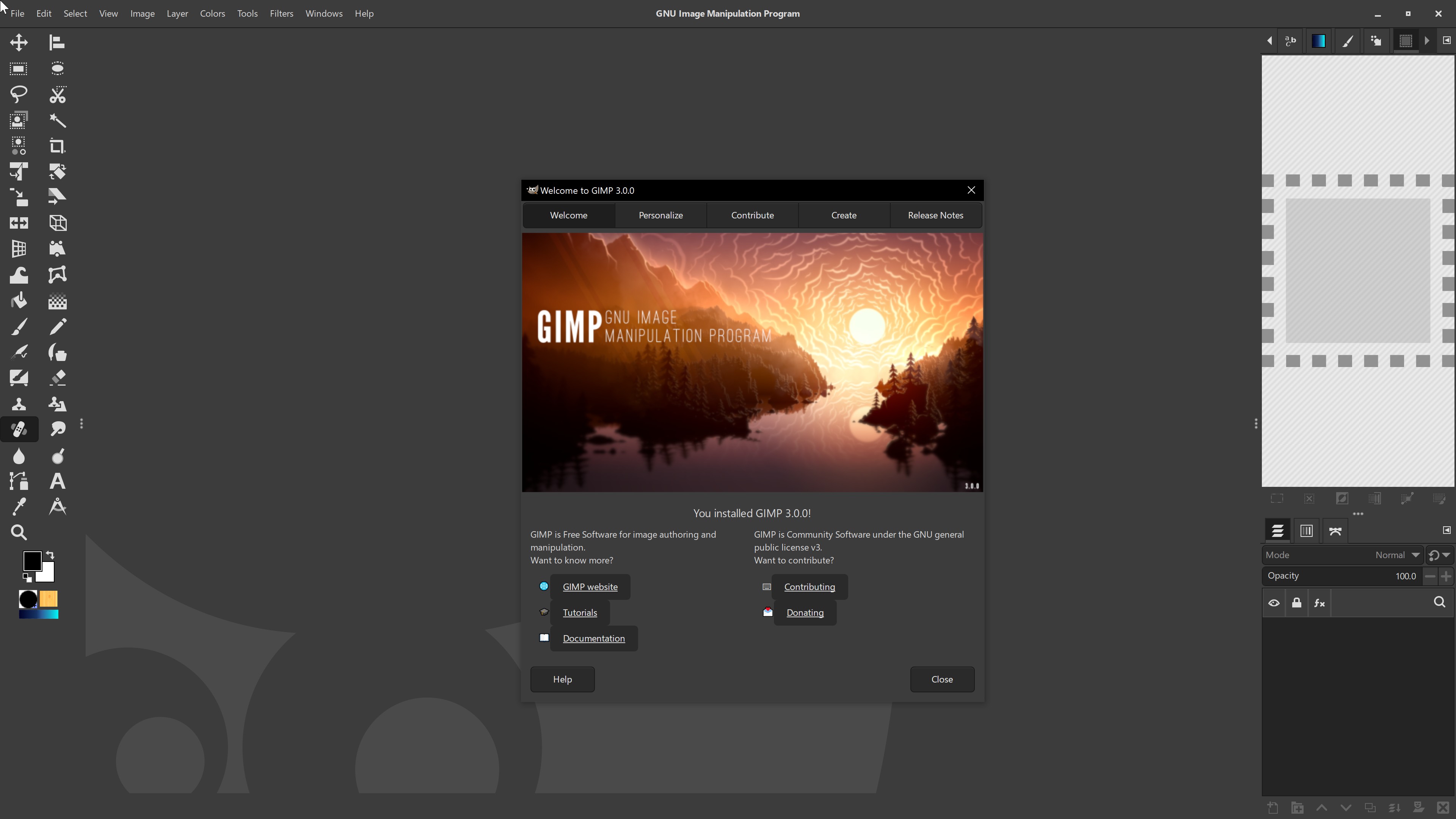 false new GIMP UI
