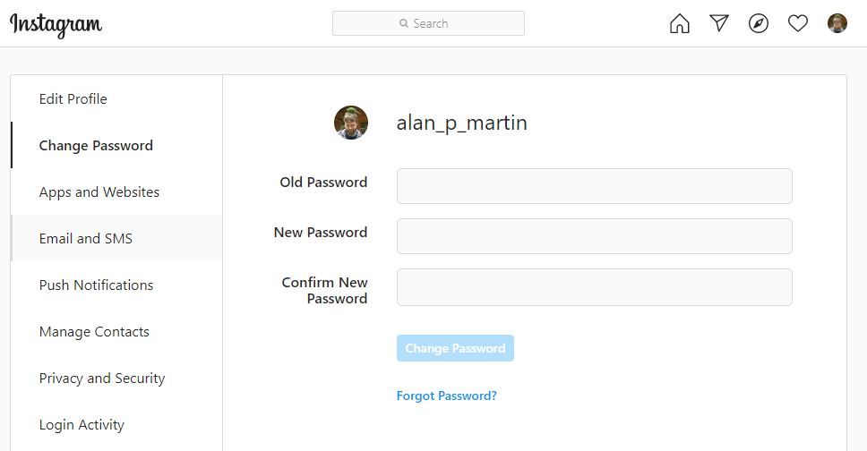 Как изменить пароль в Instagram или сбросить его - Как изменить пароль в Instagram на рабочем столе