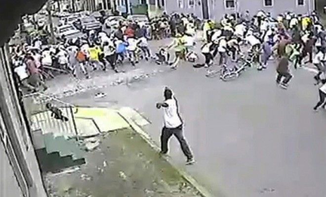 The suspect (bottom center) who opened fire at a Mother&amp;#039;s Day parade, in New Orleans, May 12.