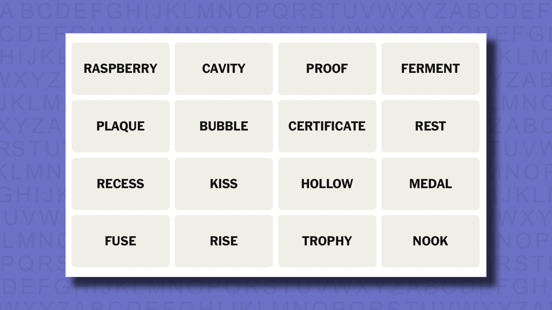 NYT Connections hints for game 720 on a purple background