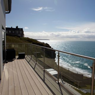 house with sea facing and balcony rail