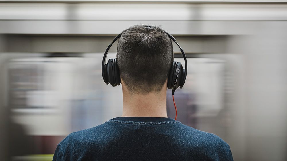 man wearing headphones