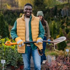 man gardening with spade