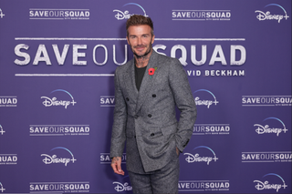 David Beckham arrives at the London launch of Save Our Squad in November 2022.