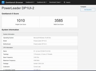 Geekbench screenshot of Powerstar CPU result
