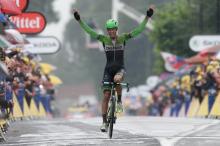 Lars Boom (Belkin) wins stage 5 of the Tour de France.