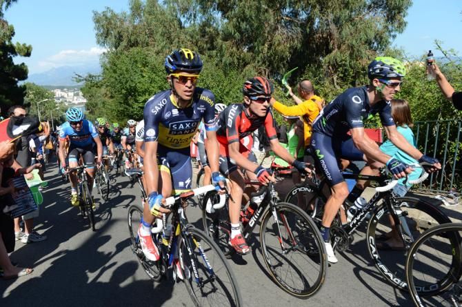 Alberto Contador (Saxo Bank) and Tejay van Garderen (BMC)