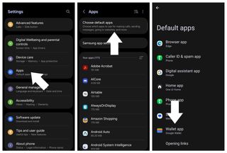 Default wallet app on a Samsung phone