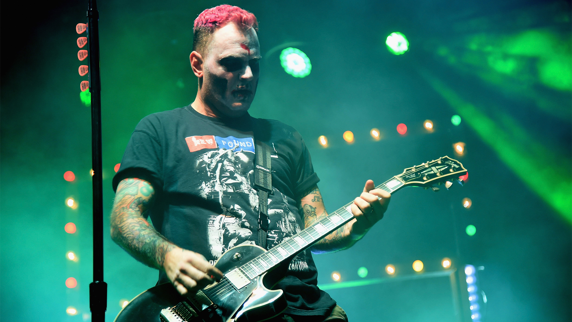 Chad Gilbert of the group New Found Glory performs onstage at Rooftop At Pier 17 on October 08, 2021 in New York City.