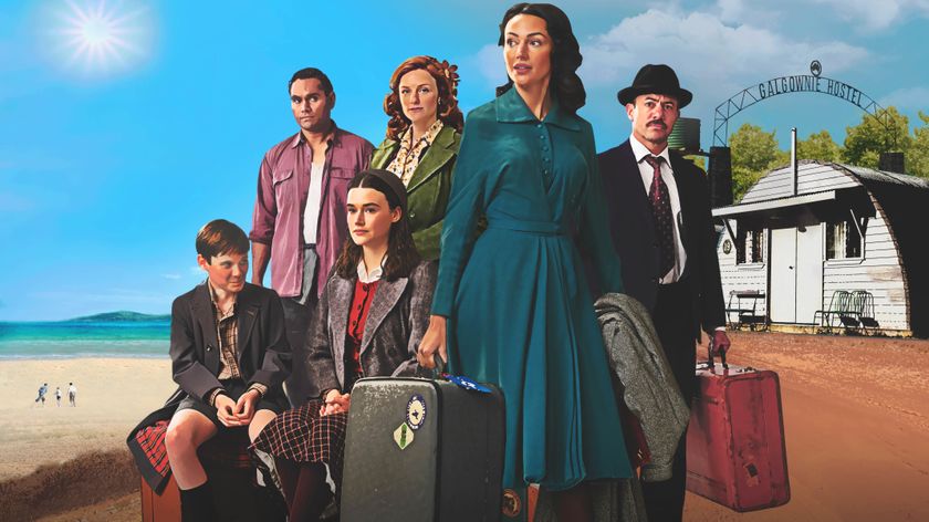 The Ten Pound Poms cast assembled for the show&#039;s key art