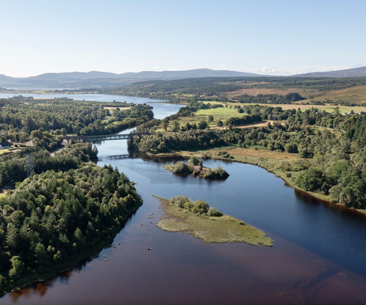 A lake next to Carbisdale Castle