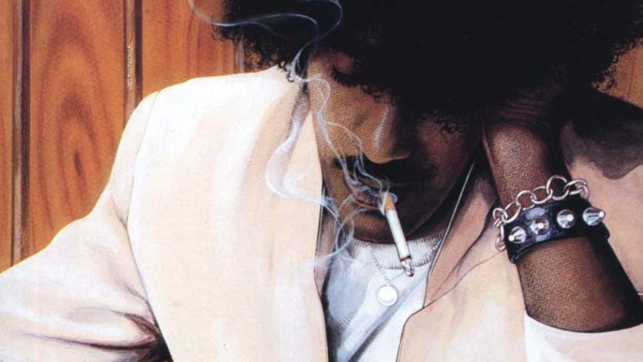 Phil Lynott smoking a cigarette