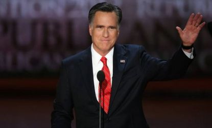 Mitt Romney accepts the GOP nomination at the Republican National Convention on Aug. 30: Romney said of Obama that "you know there's something wrong with the kind of job he's done as presiden