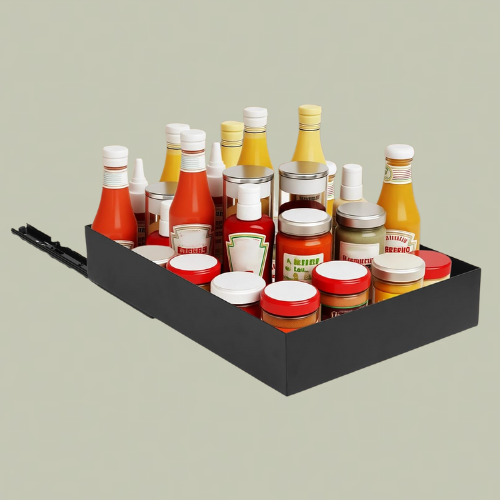 Black pull out cabinet organiser