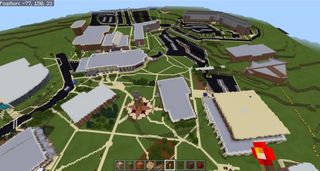 Minecraft version of Columbus State University campus