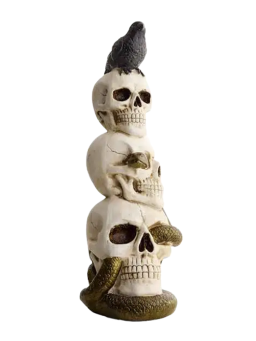Stacked Skulls Porch Decor