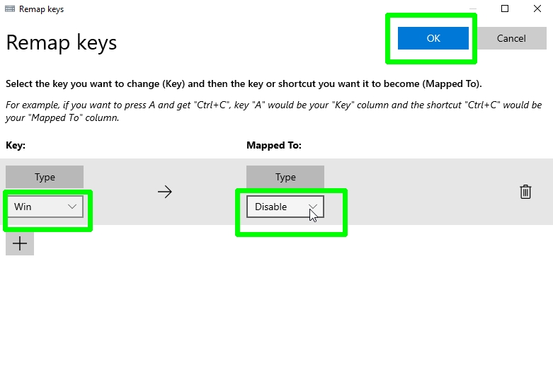 how to disable the Windows key - win disable