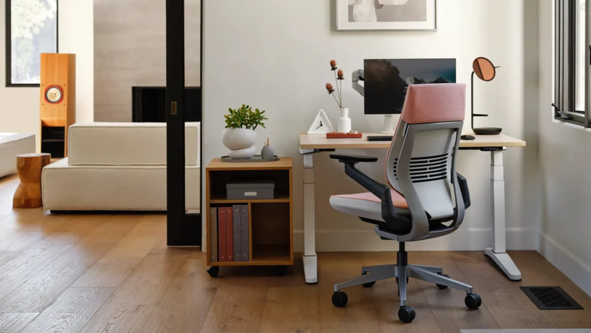 A Steelcase Gesture office chair in a home office