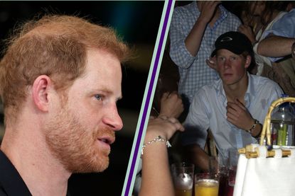 Prince Harry at the F1 and split layout with Prince Harry out partying when he was younger