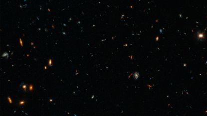 A Hubble Space Telescope image of the host galaxy of an exceptionally powerful fast radio burst, FRB 20220610A.
