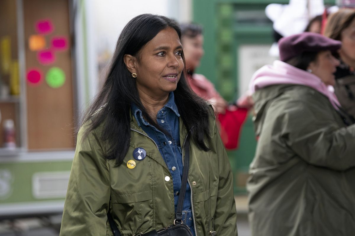 maya Houssain standing in Albert Square