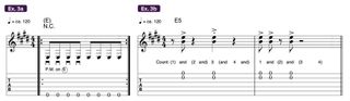 Rhythm guitar basics lesson examples 3a-3b