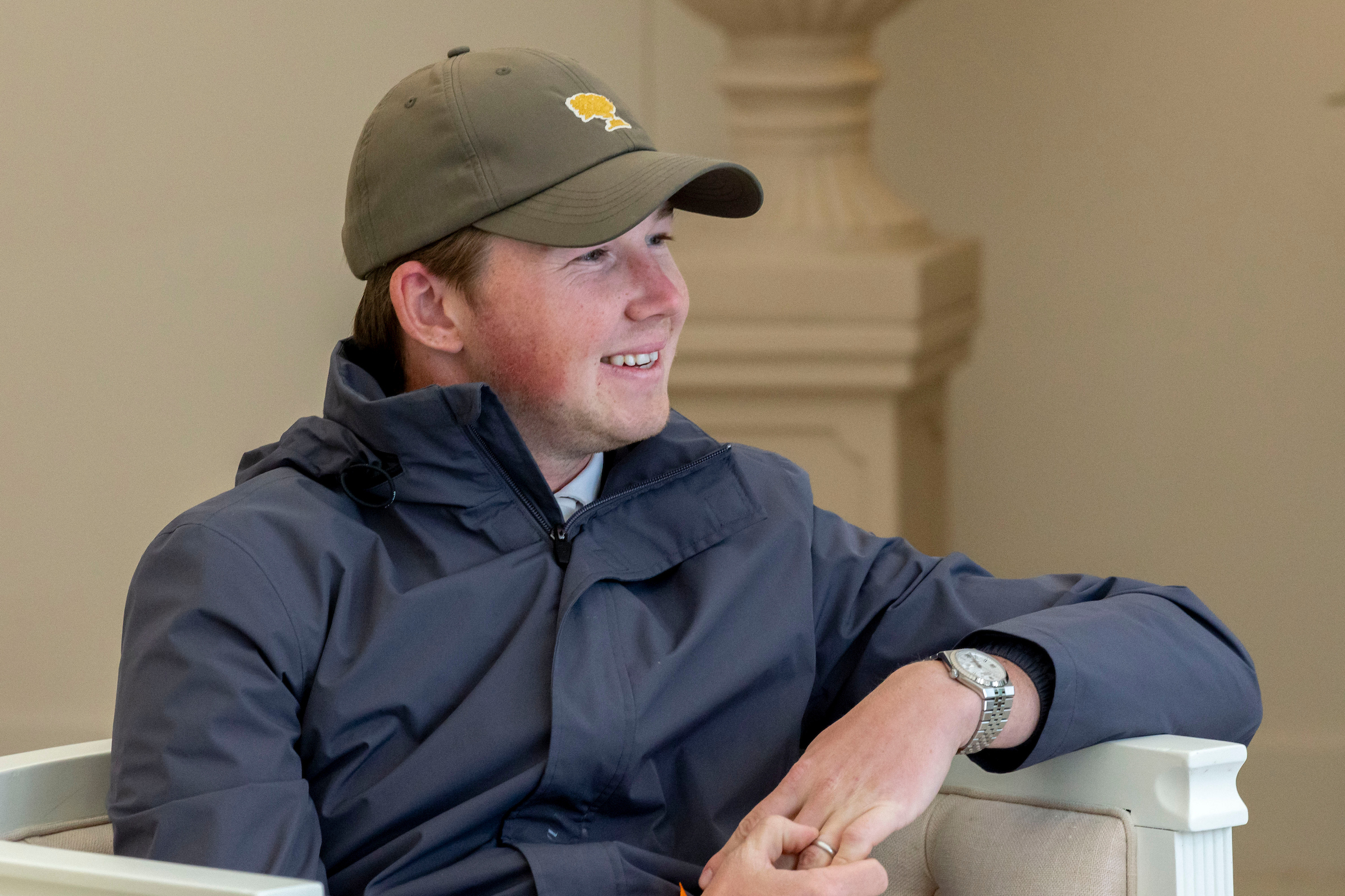 Harry Charles wearing a Rolex Land-Dweller watch