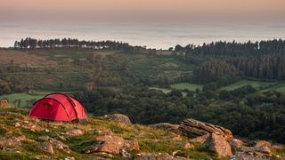 Tent pitched on Dartmoor