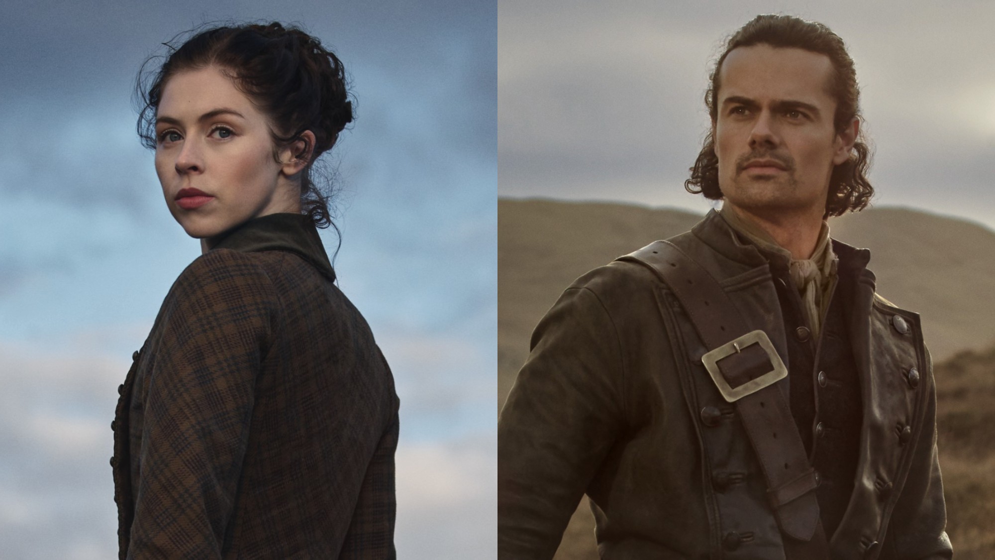 A side by sdie of Julia and Brian in Outlander: Blood of my Blood. 