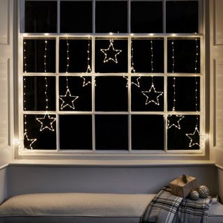 Window with Christmas lights