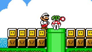 Mario tackling a Piranha Plant in Super Mario Land 2: 6 Golden Coins