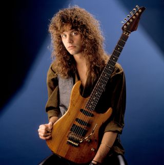 Reb Beach in 1990, with his Pensa Suhr model electric